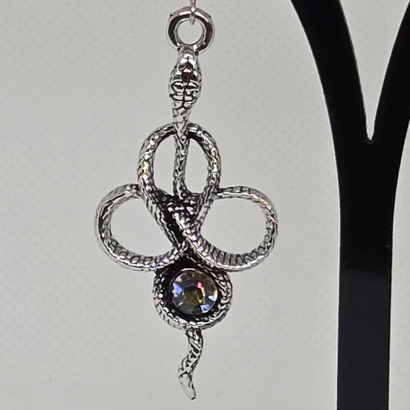 Snake Earrings with Rhinestone - Picture 5 of 6